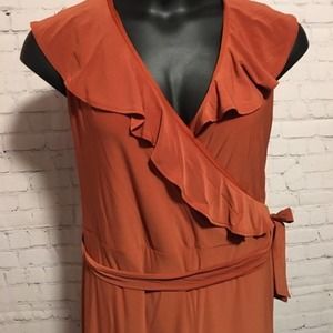 Cato Ruffle Neck Faux Wrap Dress, Size 26/28
